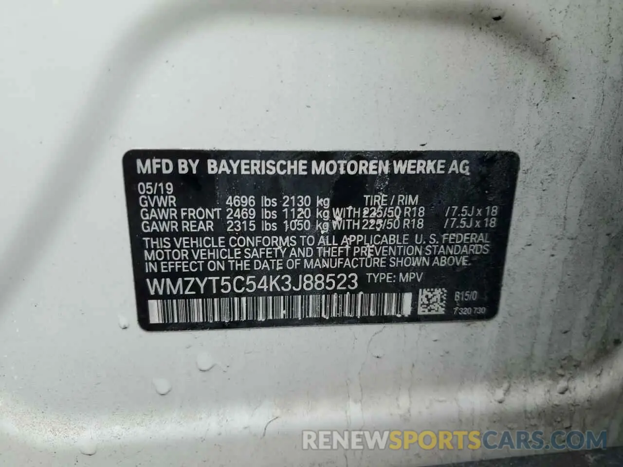 13 Photograph of a damaged car WMZYT5C54K3J88523 MINI COOPER 2019