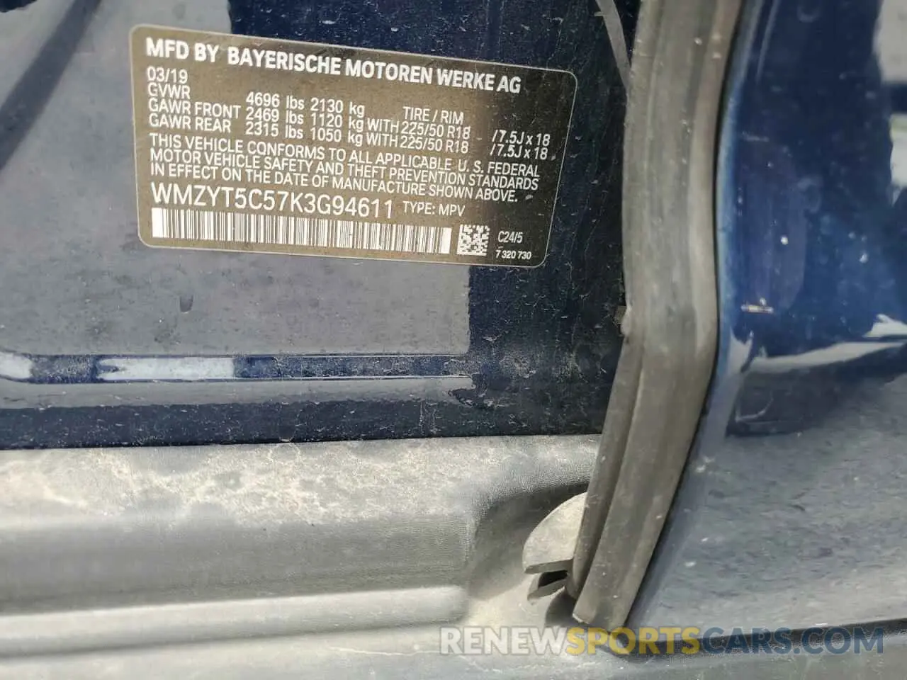 12 Фотография поврежденного автомобиля WMZYT5C57K3G94611 MINI COOPER 2019