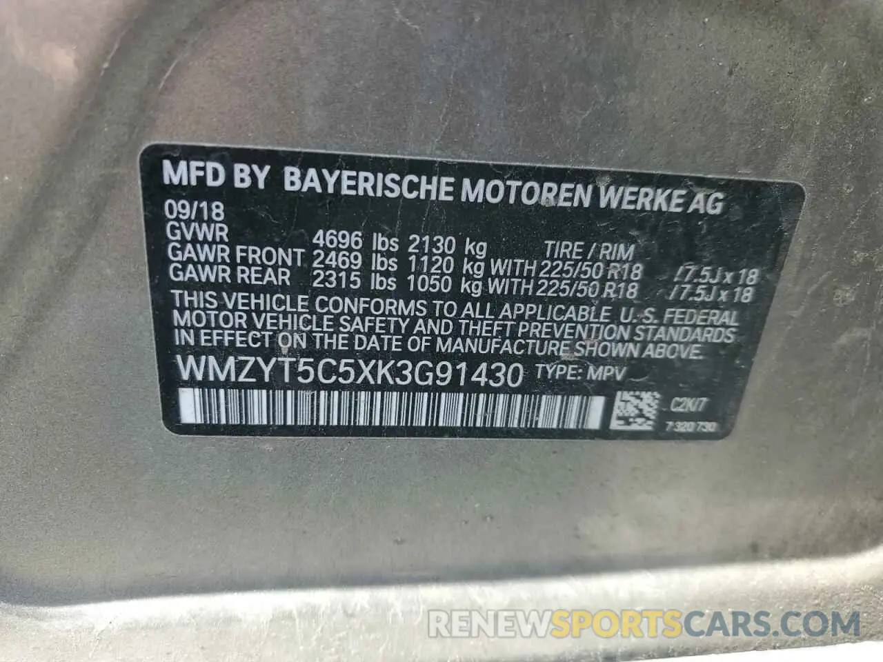 12 Photograph of a damaged car WMZYT5C5XK3G91430 MINI COOPER 2019
