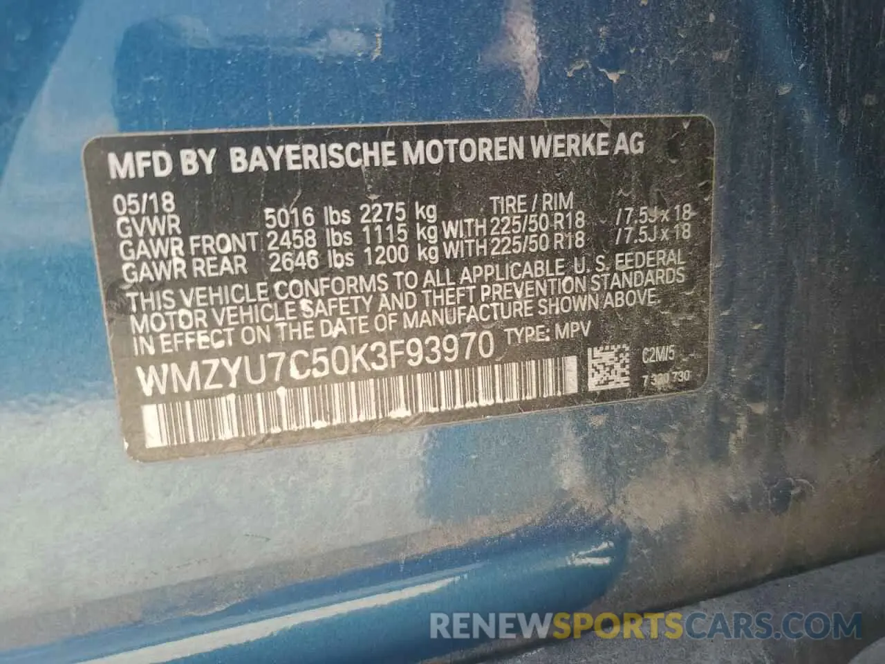 12 Фотография поврежденного автомобиля WMZYU7C50K3F93970 MINI COOPER 2019