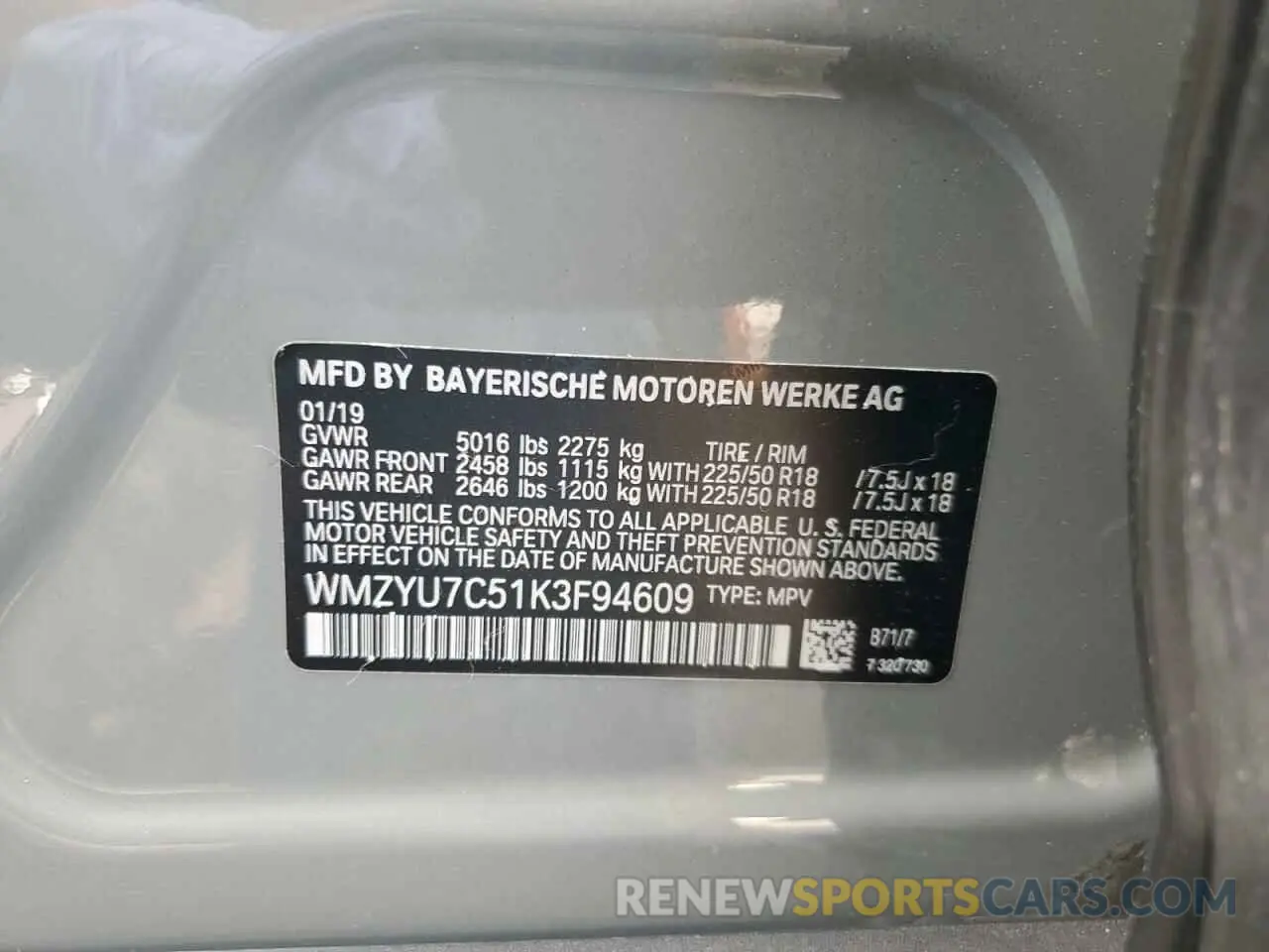 14 Photograph of a damaged car WMZYU7C51K3F94609 MINI COOPER 2019