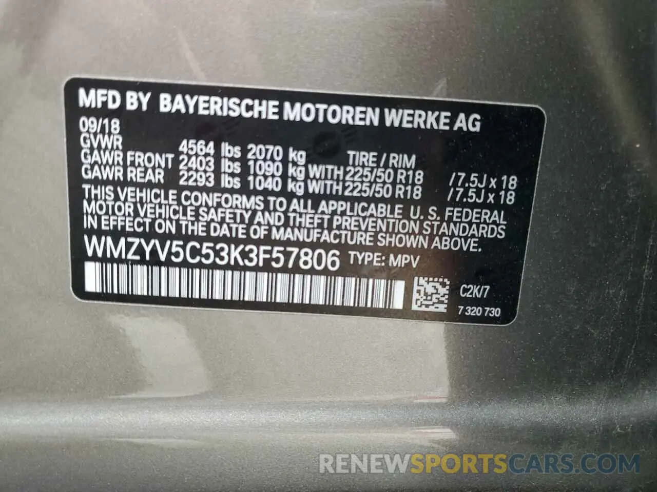 12 Photograph of a damaged car WMZYV5C53K3F57806 MINI COOPER 2019