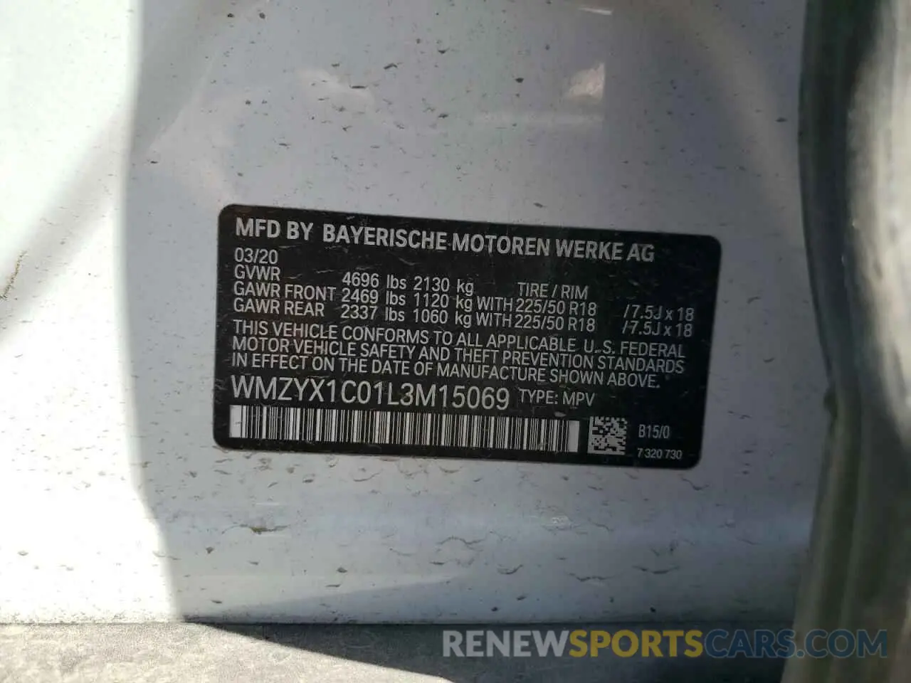 13 Фотография поврежденного автомобиля WMZYX1C01L3M15069 MINI COOPER 2020