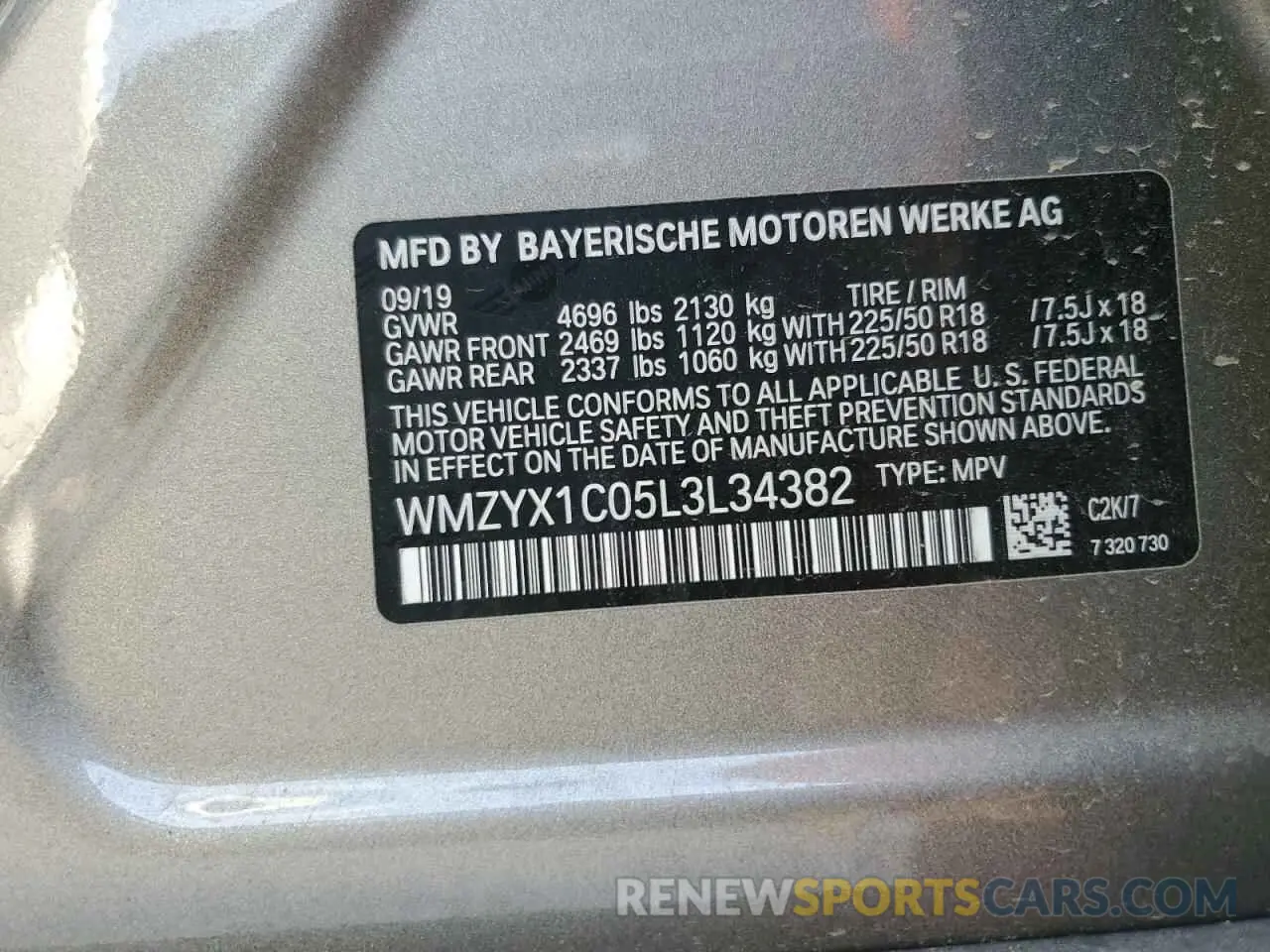 13 Фотография поврежденного автомобиля WMZYX1C05L3L34382 MINI COOPER 2020