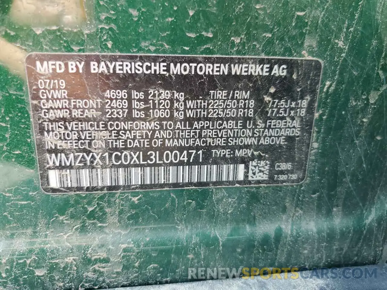 12 Фотография поврежденного автомобиля WMZYX1C0XL3L00471 MINI COOPER 2020