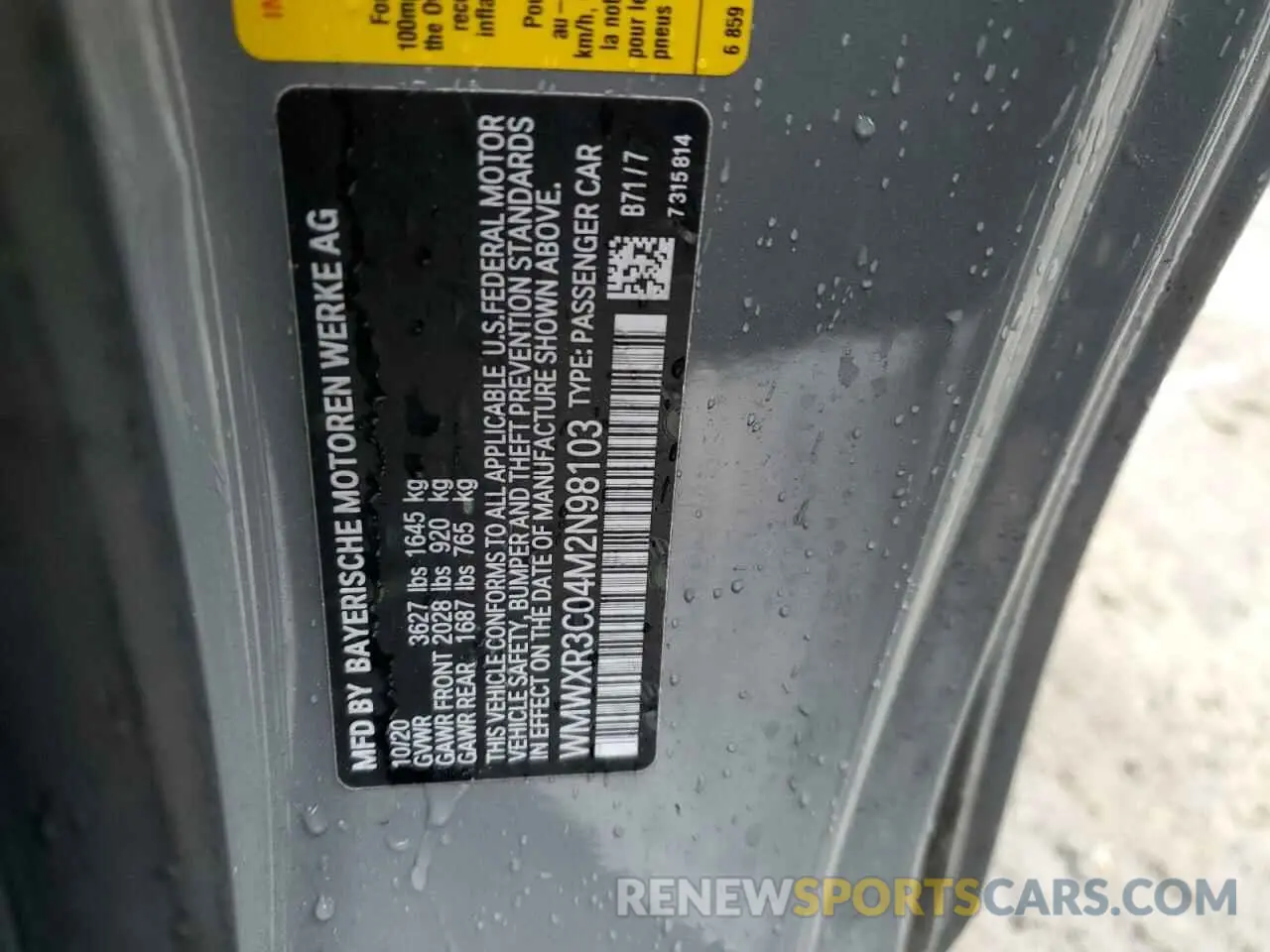 12 Фотография поврежденного автомобиля WMWXR3C04M2N98103 MINI COOPER 2021