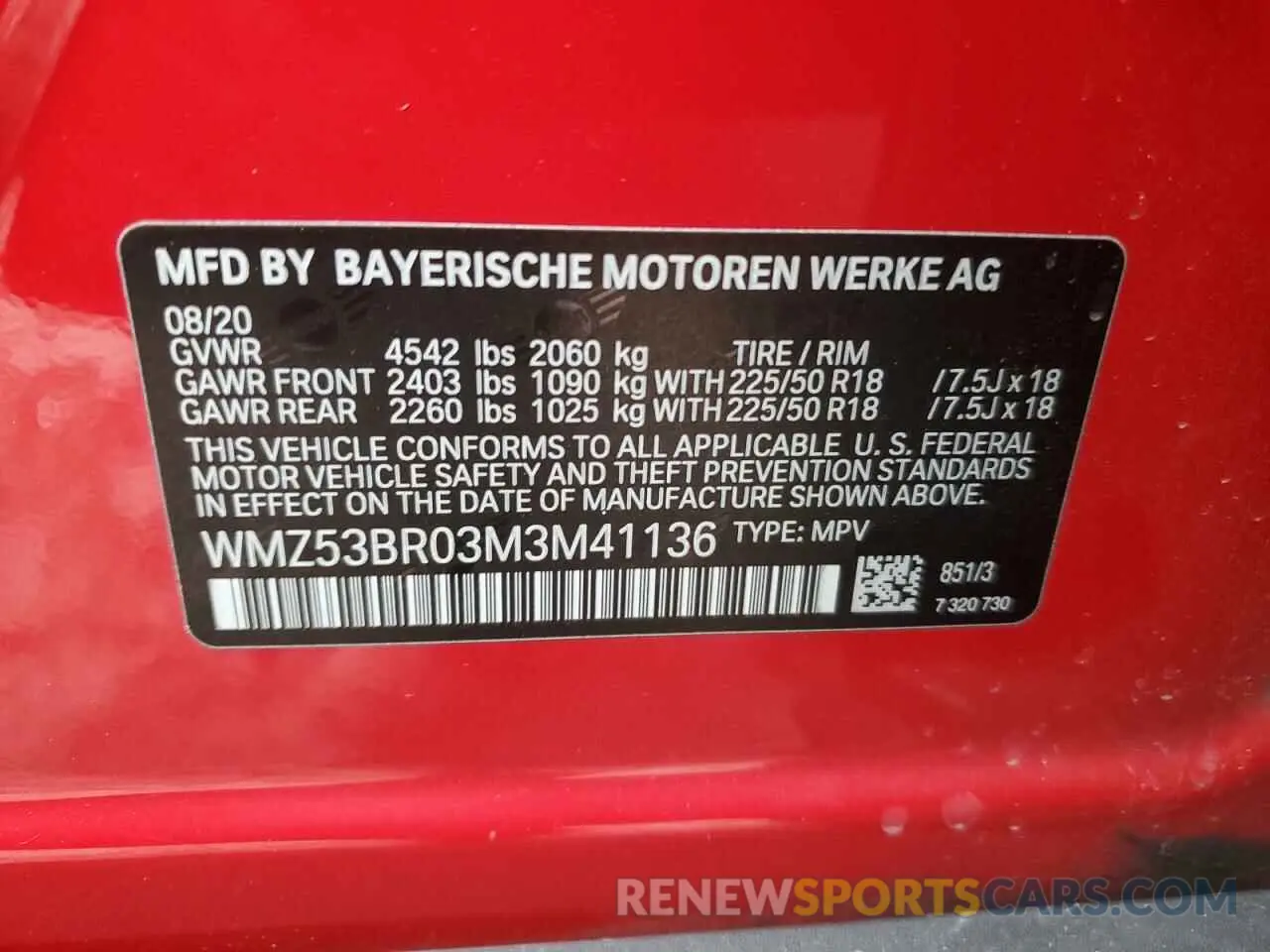 14 Photograph of a damaged car WMZ53BR03M3M41136 MINI COOPER 2021