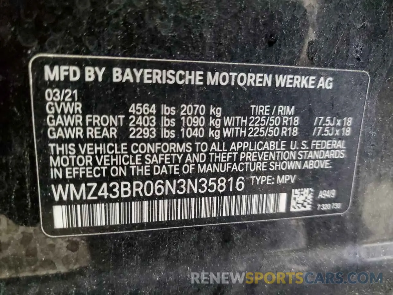 14 Photograph of a damaged car WMZ43BR06N3N35816 MINI COOPER 2022