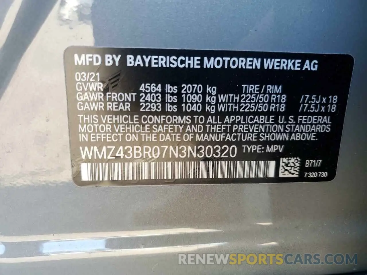 13 Фотография поврежденного автомобиля WMZ43BR07N3N30320 MINI COOPER 2022