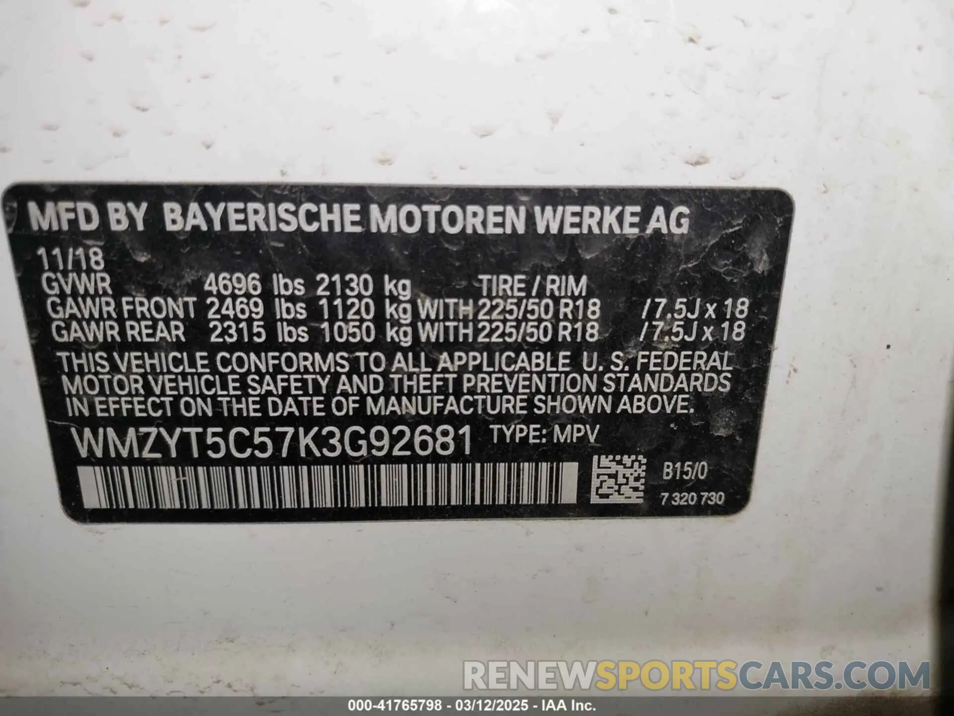 9 Photograph of a damaged car WMZYT5C57K3G92681 MINI COUNTRYMAN 2019
