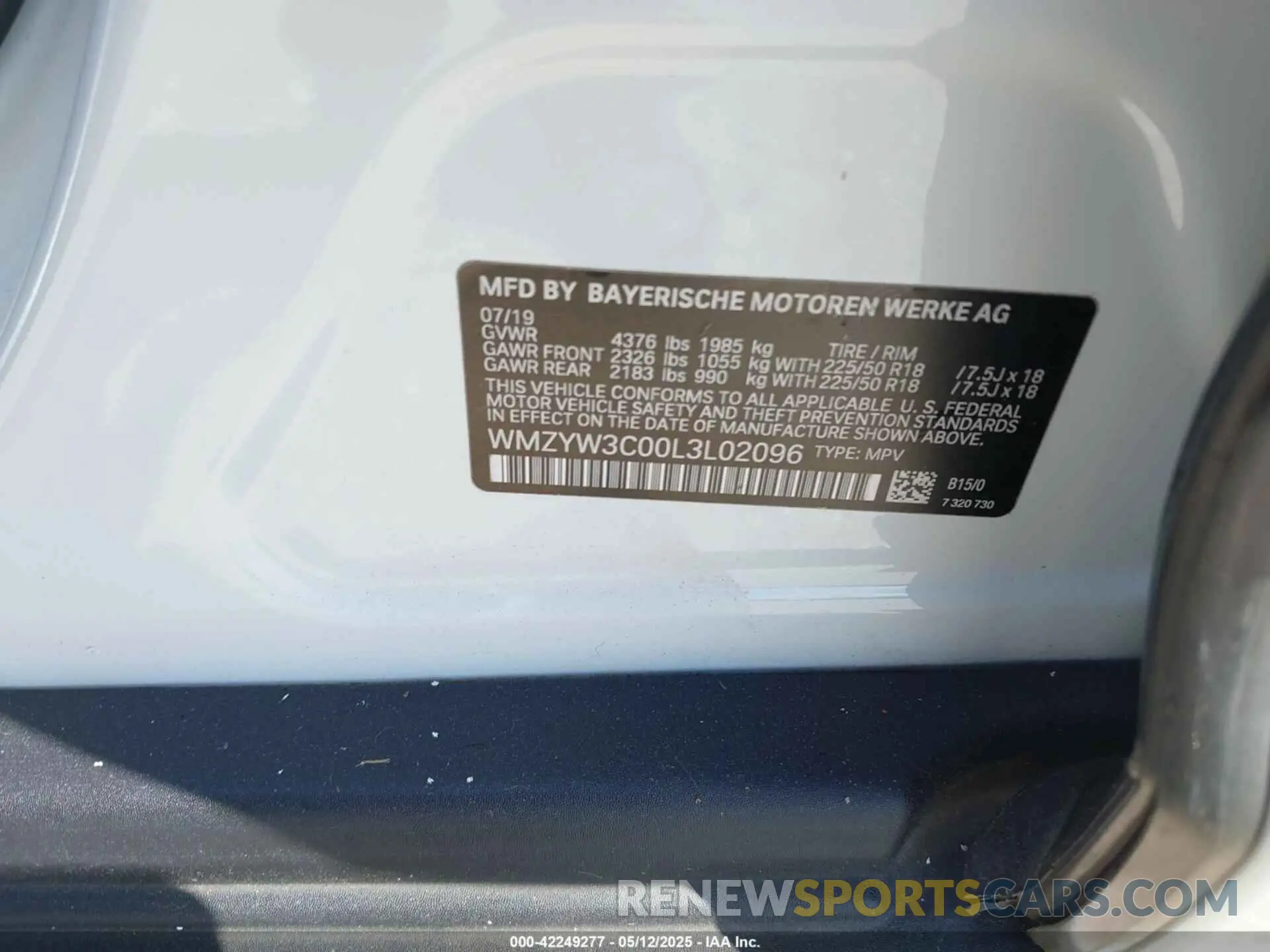 9 Фотография поврежденного автомобиля WMZYW3C00L3L02096 MINI COUNTRYMAN 2020