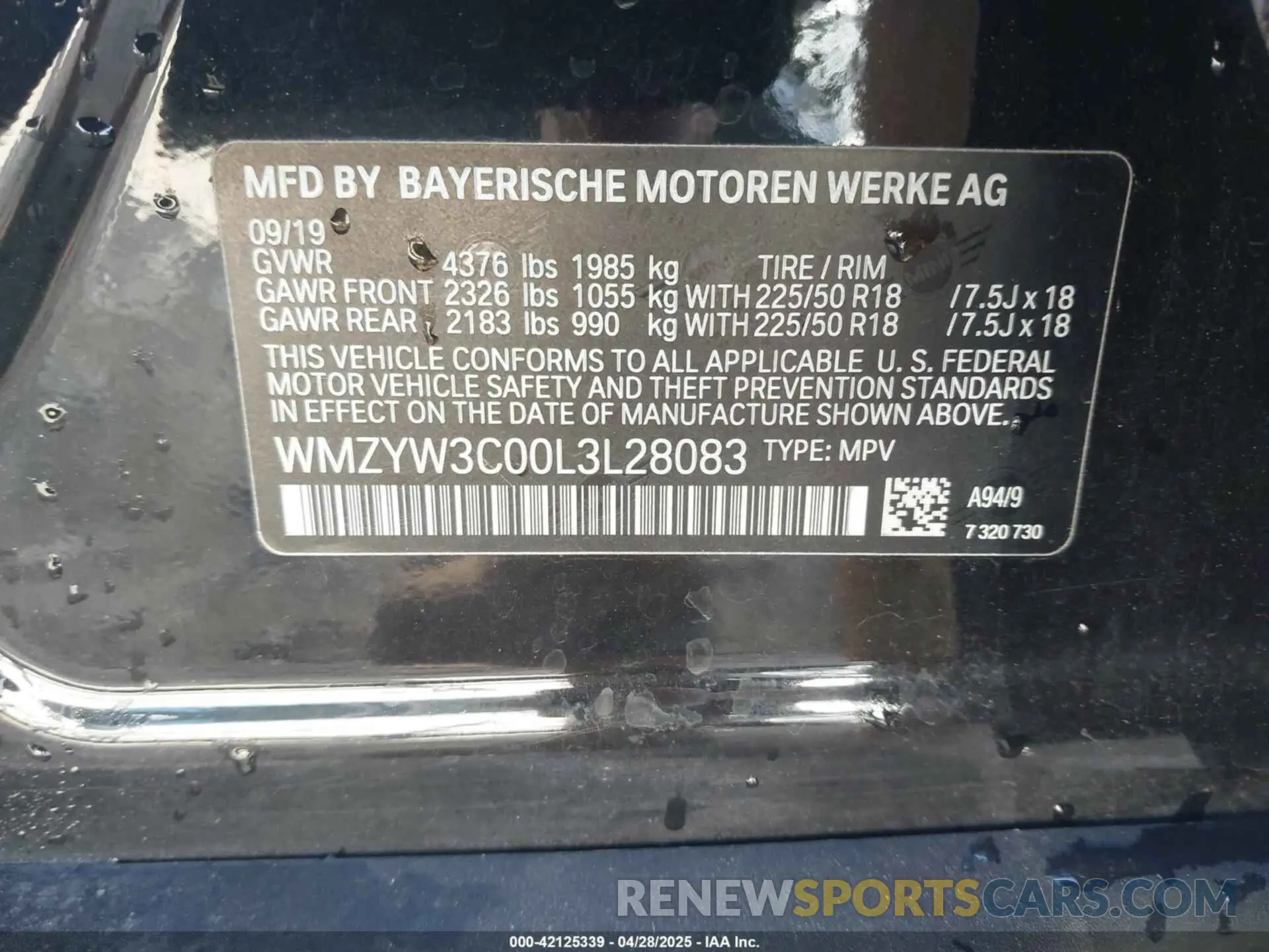 9 Фотография поврежденного автомобиля WMZYW3C00L3L28083 MINI COUNTRYMAN 2020
