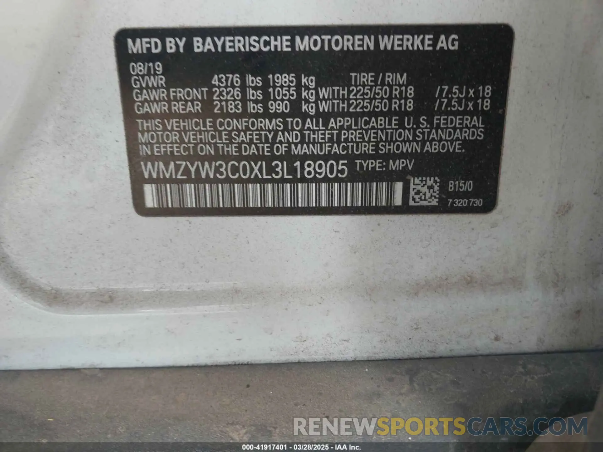 9 Фотография поврежденного автомобиля WMZYW3C0XL3L18905 MINI COUNTRYMAN 2020