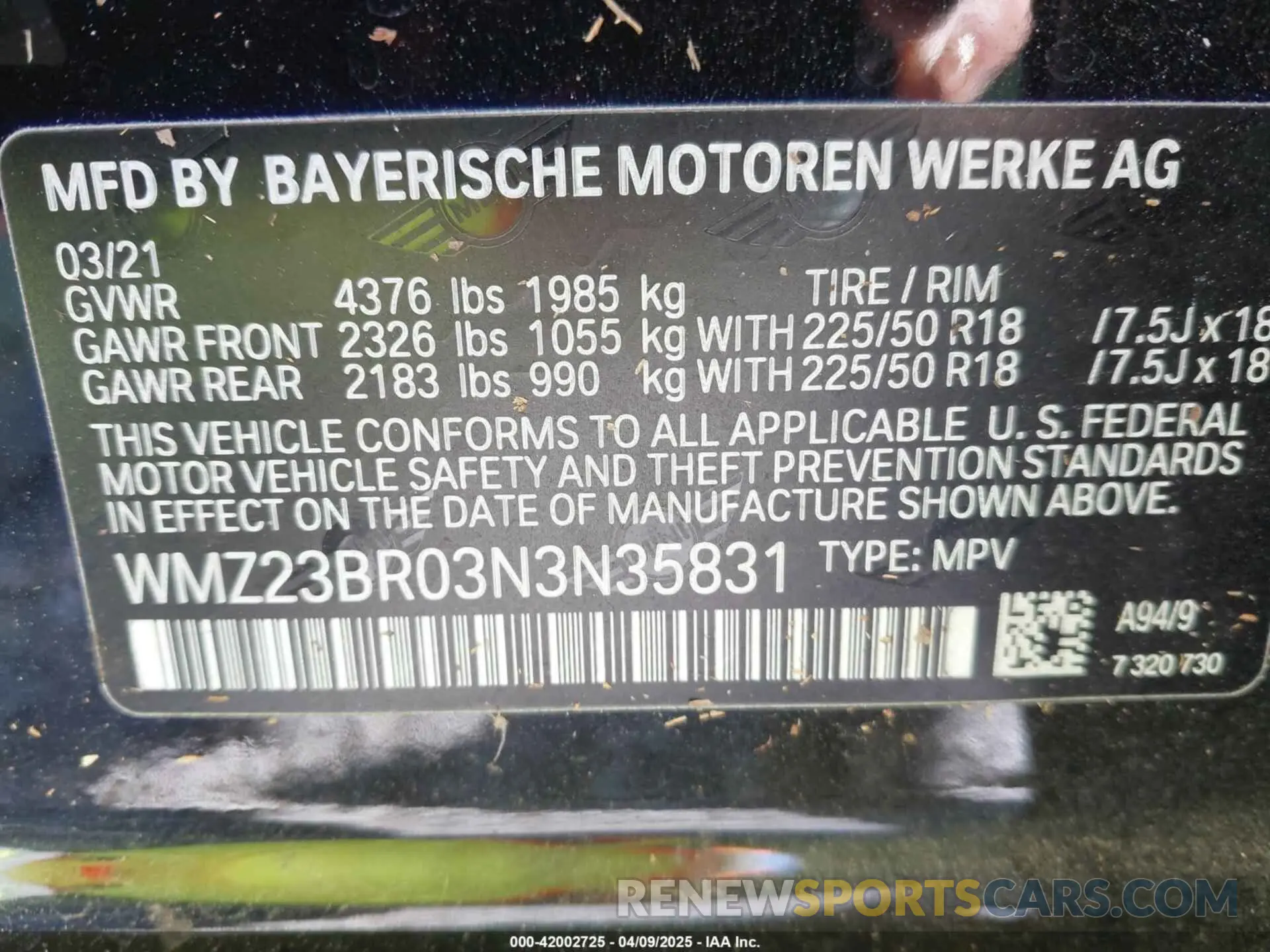 9 Photograph of a damaged car WMZ23BR03N3N35831 MINI COUNTRYMAN 2022
