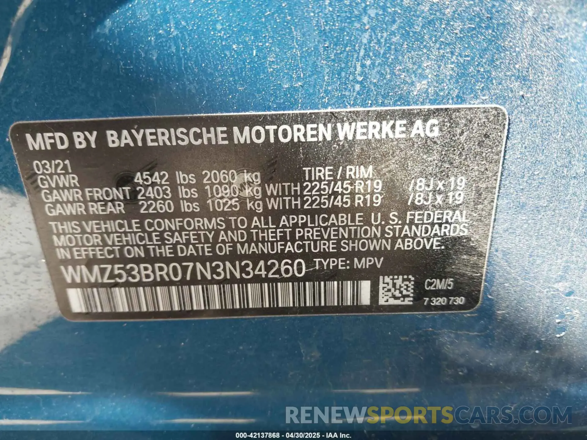 9 Photograph of a damaged car WMZ53BR07N3N34260 MINI COUNTRYMAN 2022