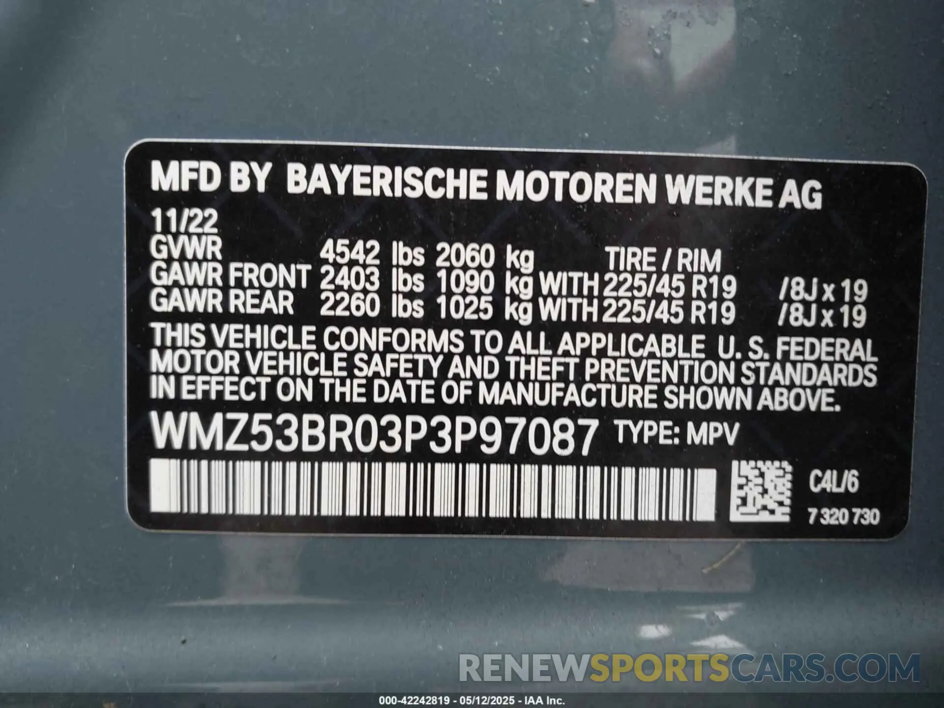 9 Photograph of a damaged car WMZ53BR03P3P97087 MINI COUNTRYMAN 2023