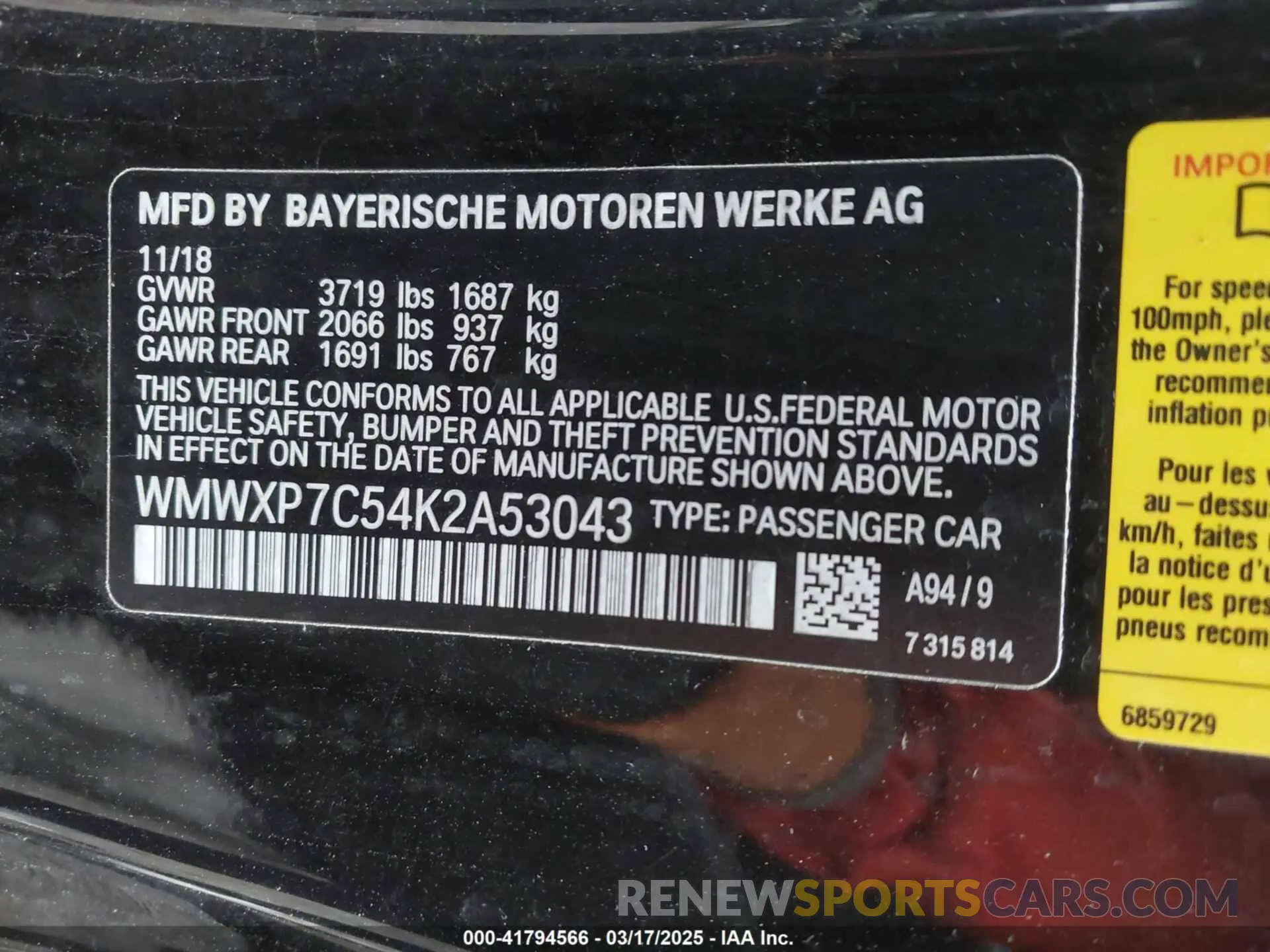 9 Фотография поврежденного автомобиля WMWXP7C54K2A53043 MINI HARDTOP 2019