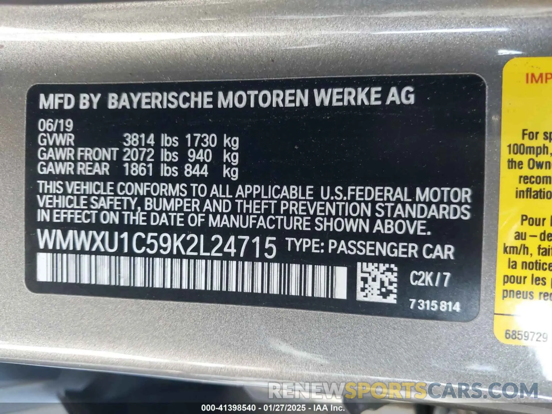 9 Фотография поврежденного автомобиля WMWXU1C59K2L24715 MINI HARDTOP 2019