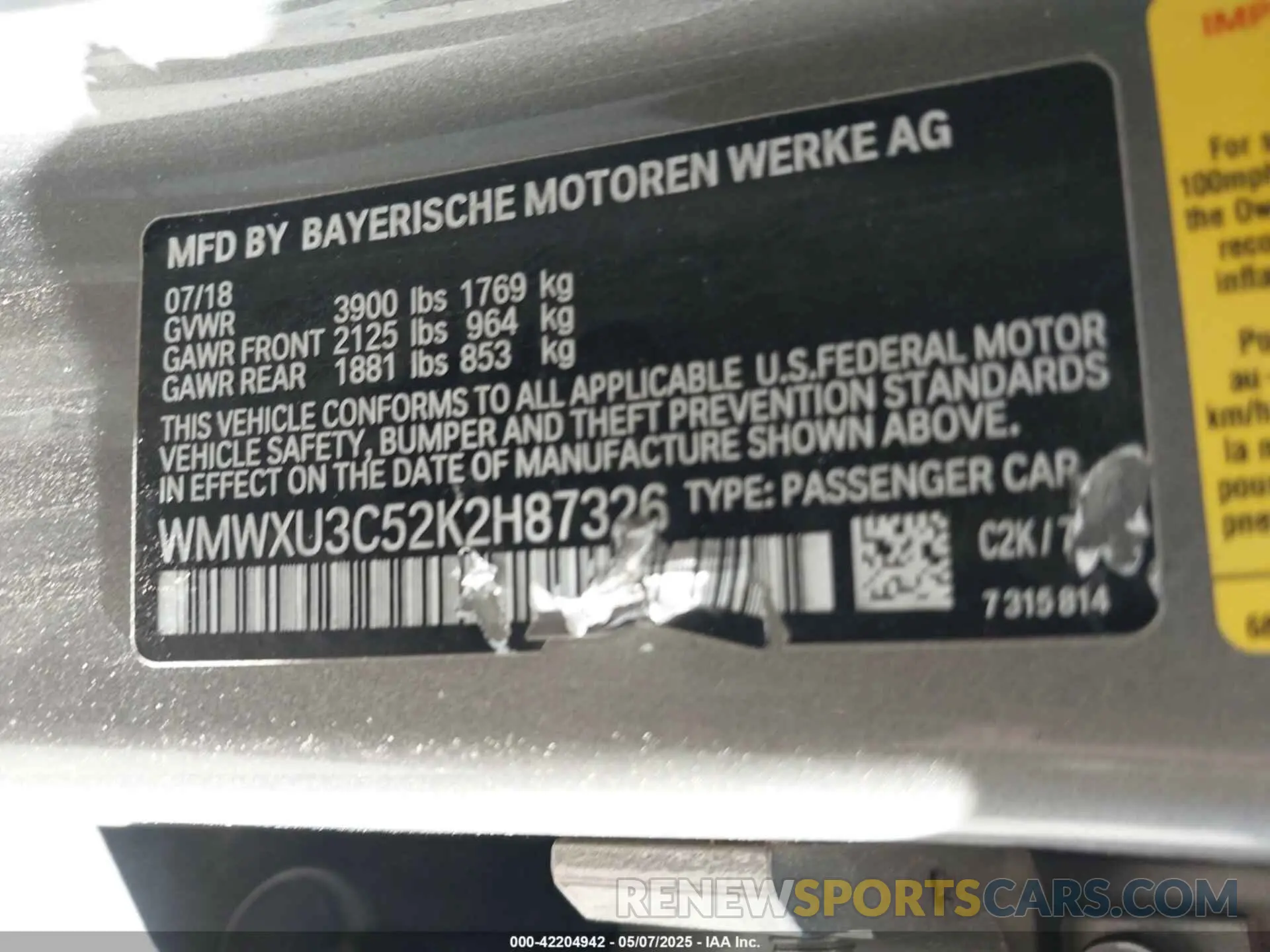9 Фотография поврежденного автомобиля WMWXU3C52K2H87326 MINI HARDTOP 2019