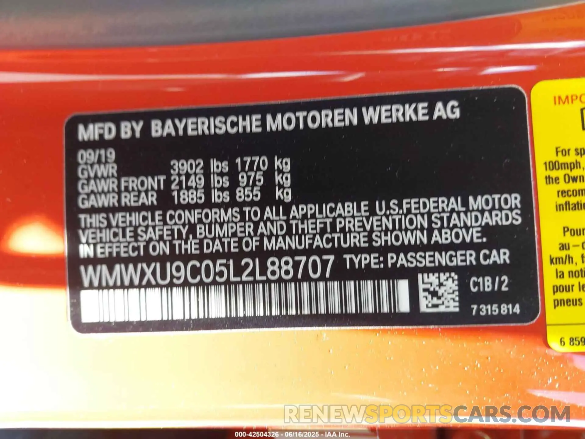 9 Фотография поврежденного автомобиля WMWXU9C05L2L88707 MINI HARDTOP 2020