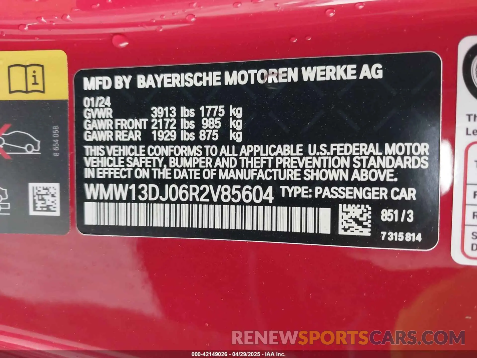 9 Photograph of a damaged car WMW13DJ06R2V85604 MINI SE HARDTOP 2024