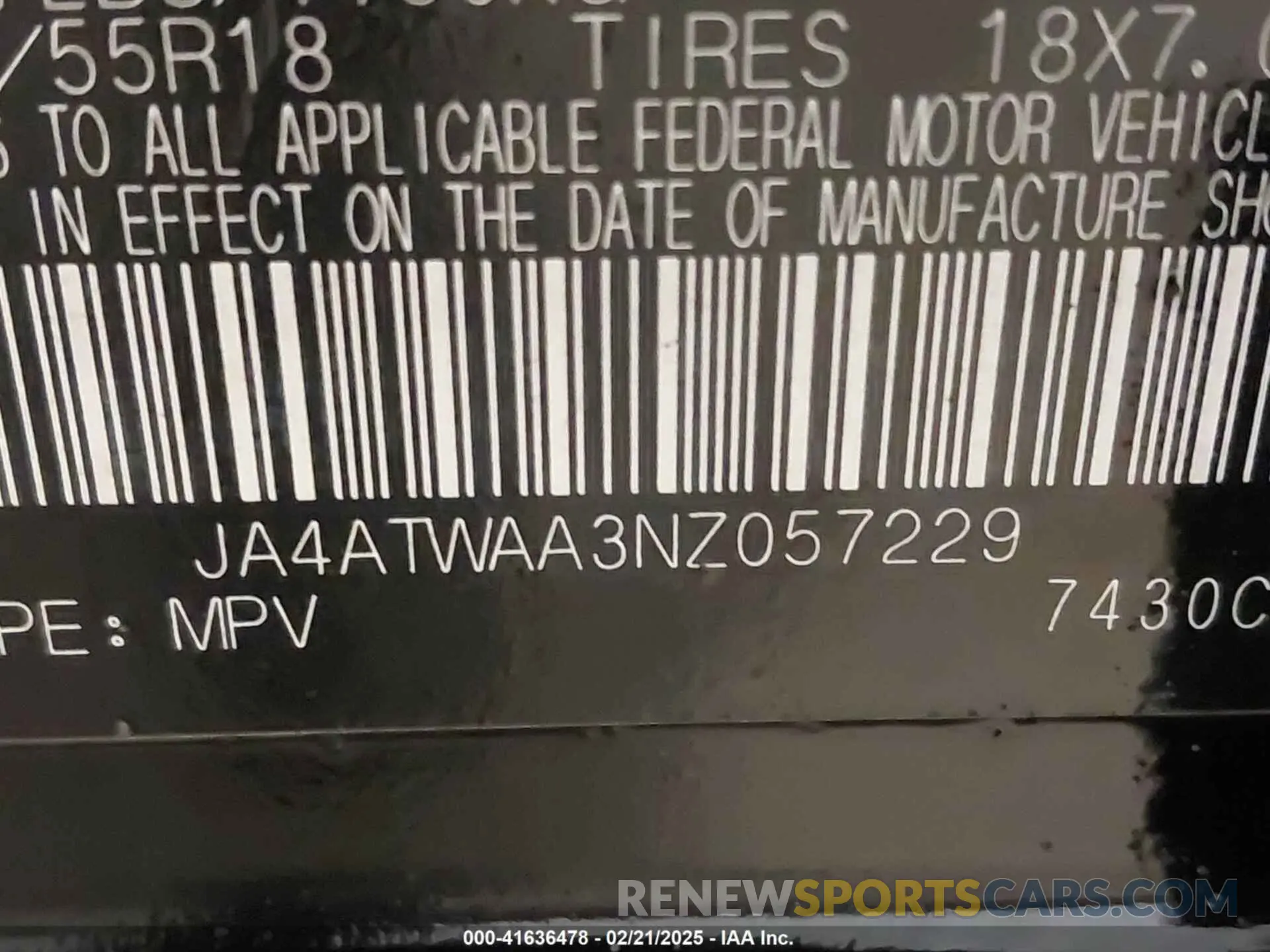 9 Фотография поврежденного автомобиля JA4ATWAA3NZ057229 MITSUBISHI ECLIPSE CROSS 2022