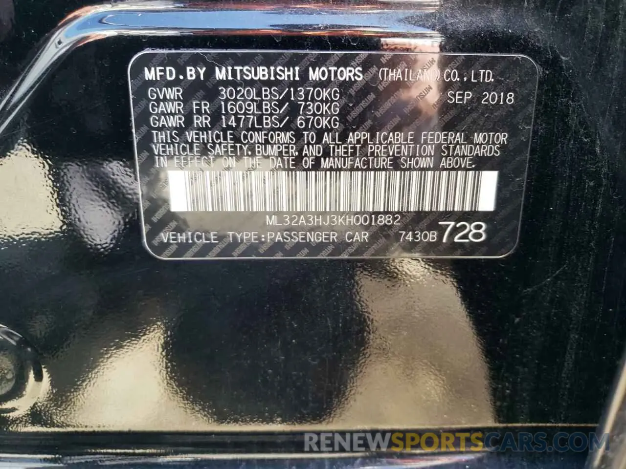 12 Photograph of a damaged car ML32A3HJ3KH001882 MITSUBISHI MIRAGE 2019