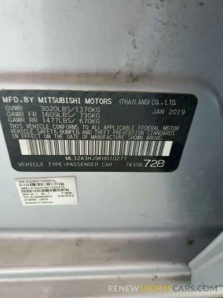 12 Фотография поврежденного автомобиля ML32A3HJ9KH010277 MITSUBISHI MIRAGE 2019