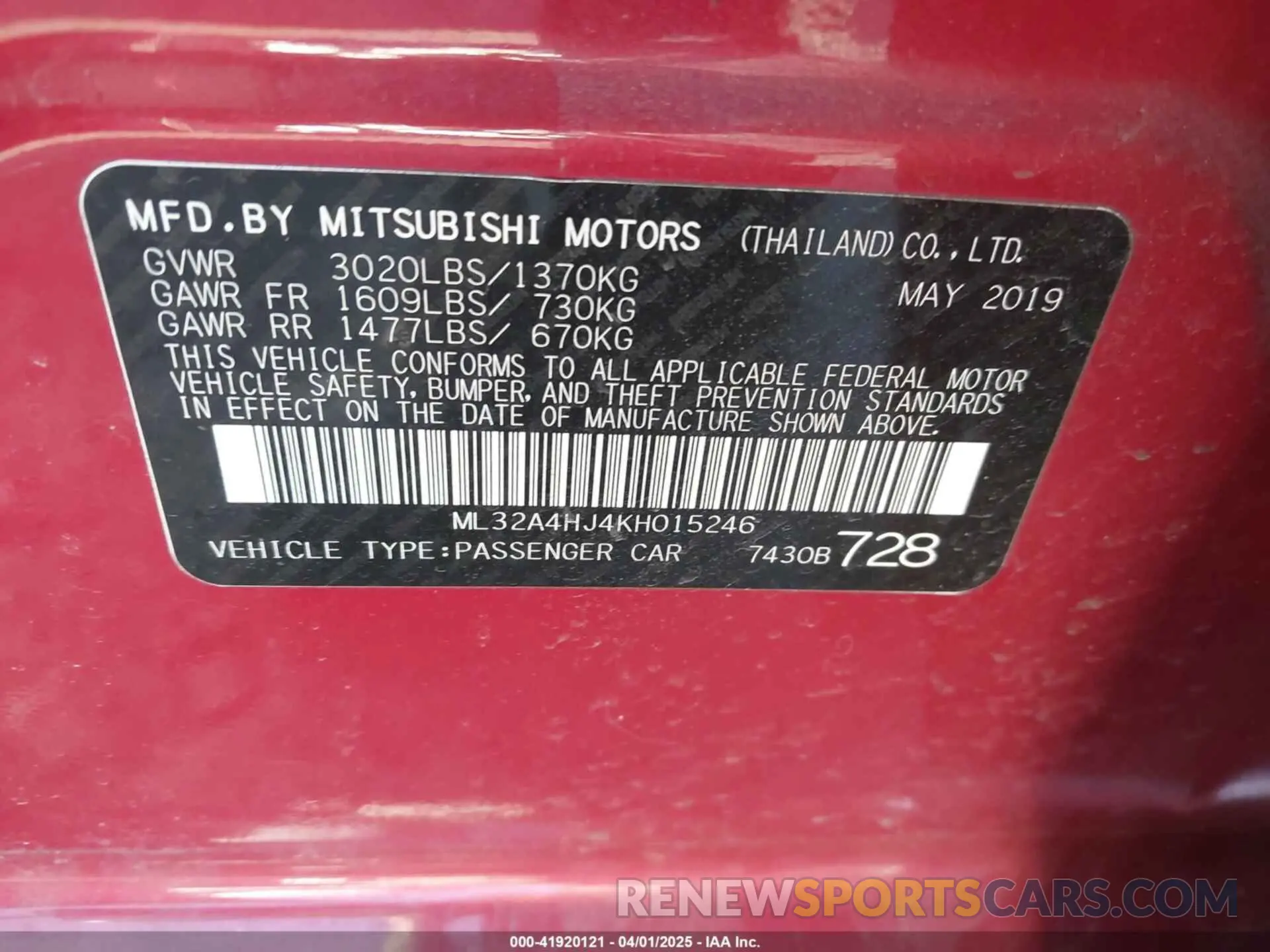 9 Фотография поврежденного автомобиля ML32A4HJ4KH015246 MITSUBISHI MIRAGE 2019