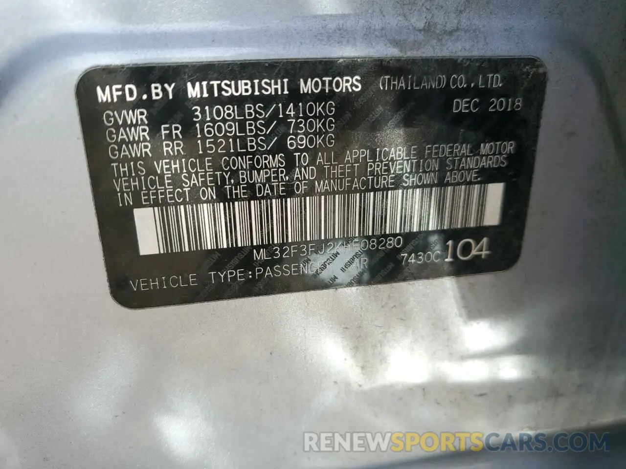 15 Фотография поврежденного автомобиля ML32F3FJ2KHF08280 MITSUBISHI MIRAGE 2019