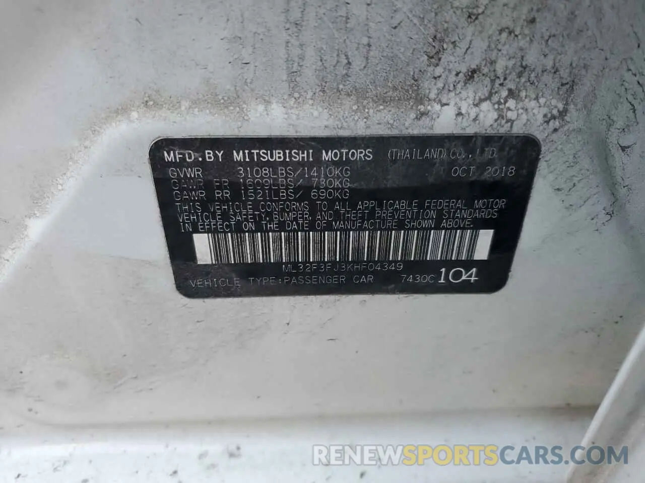 13 Фотография поврежденного автомобиля ML32F3FJ3KHF04349 MITSUBISHI MIRAGE 2019