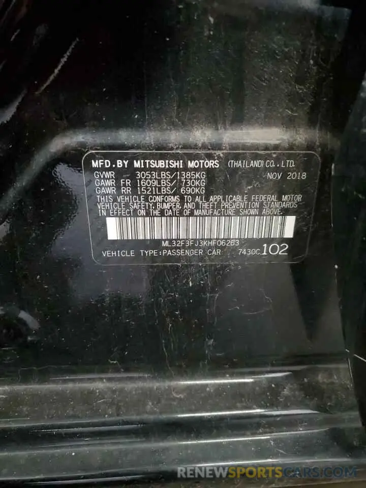 12 Photograph of a damaged car ML32F3FJ3KHF06263 MITSUBISHI MIRAGE 2019
