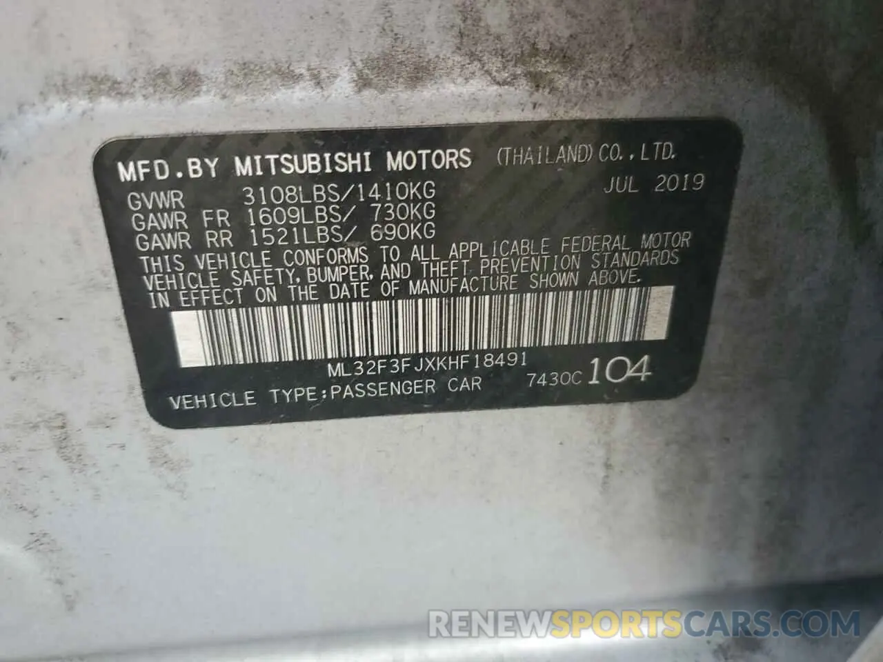 12 Фотография поврежденного автомобиля ML32F3FJXKHF18491 MITSUBISHI MIRAGE 2019