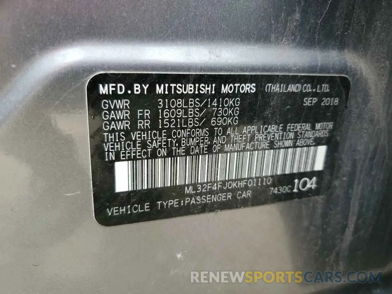12 Фотография поврежденного автомобиля ML32F4FJ0KHF01110 MITSUBISHI MIRAGE 2019