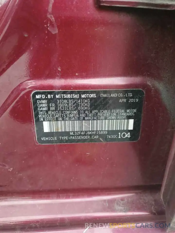 12 Photograph of a damaged car ML32F4FJ8KHF15899 MITSUBISHI MIRAGE 2019