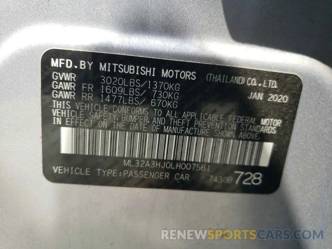13 Фотография поврежденного автомобиля ML32A3HJ0LH007561 MITSUBISHI MIRAGE 2020