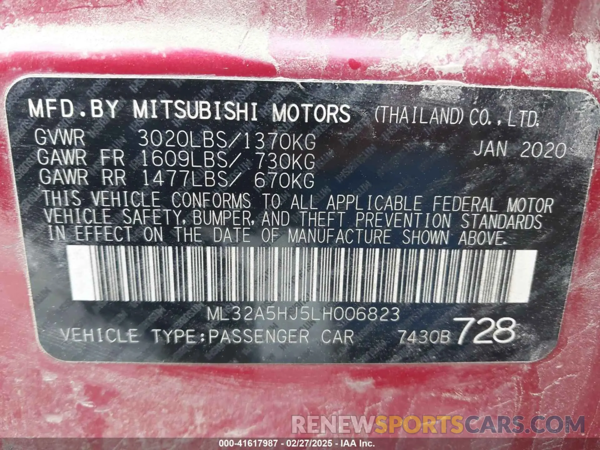 9 Фотография поврежденного автомобиля ML32A5HJ5LH006823 MITSUBISHI MIRAGE 2020