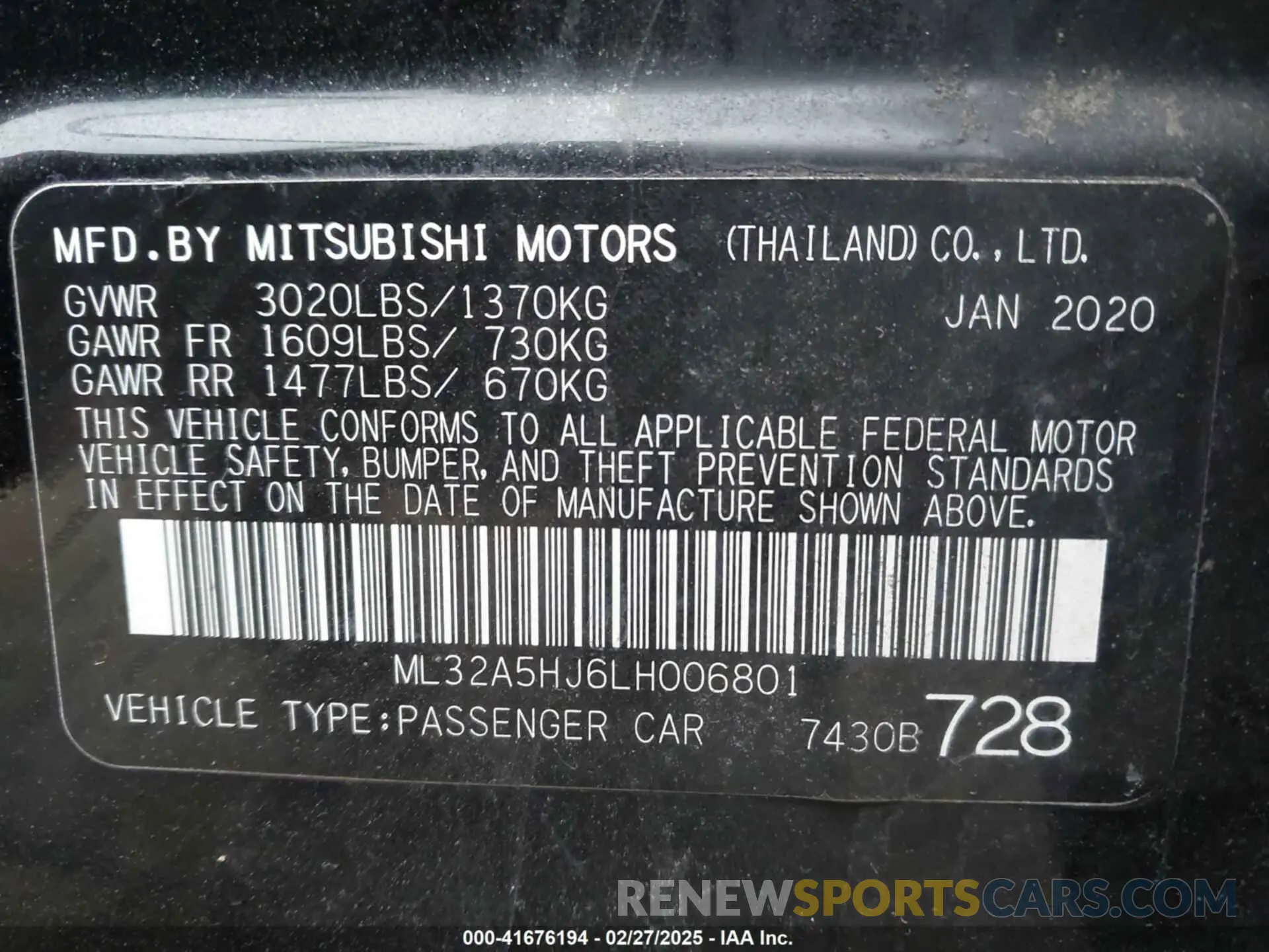 9 Фотография поврежденного автомобиля ML32A5HJ6LH006801 MITSUBISHI MIRAGE 2020