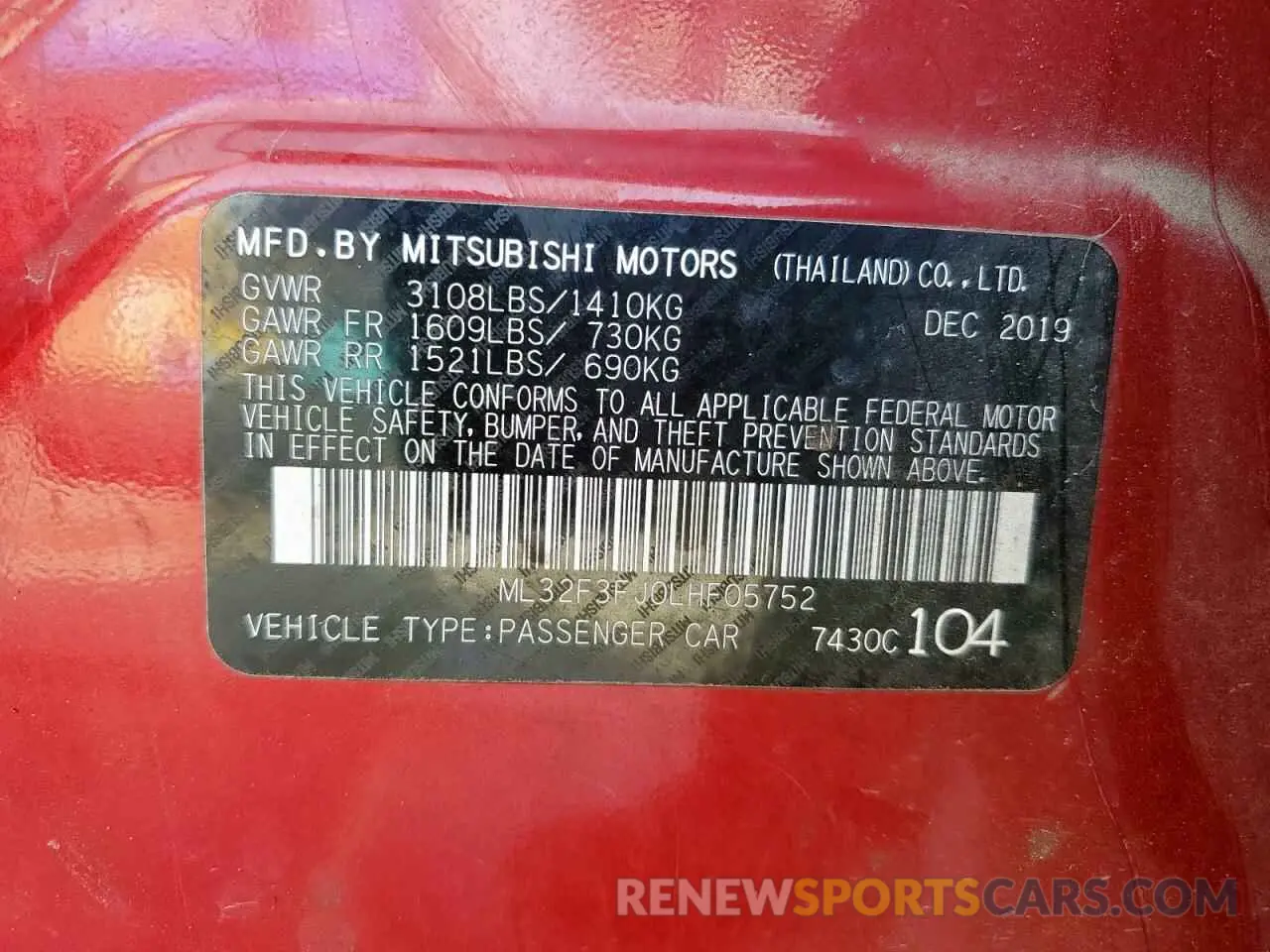 13 Фотография поврежденного автомобиля ML32F3FJ0LHF05752 MITSUBISHI MIRAGE 2020