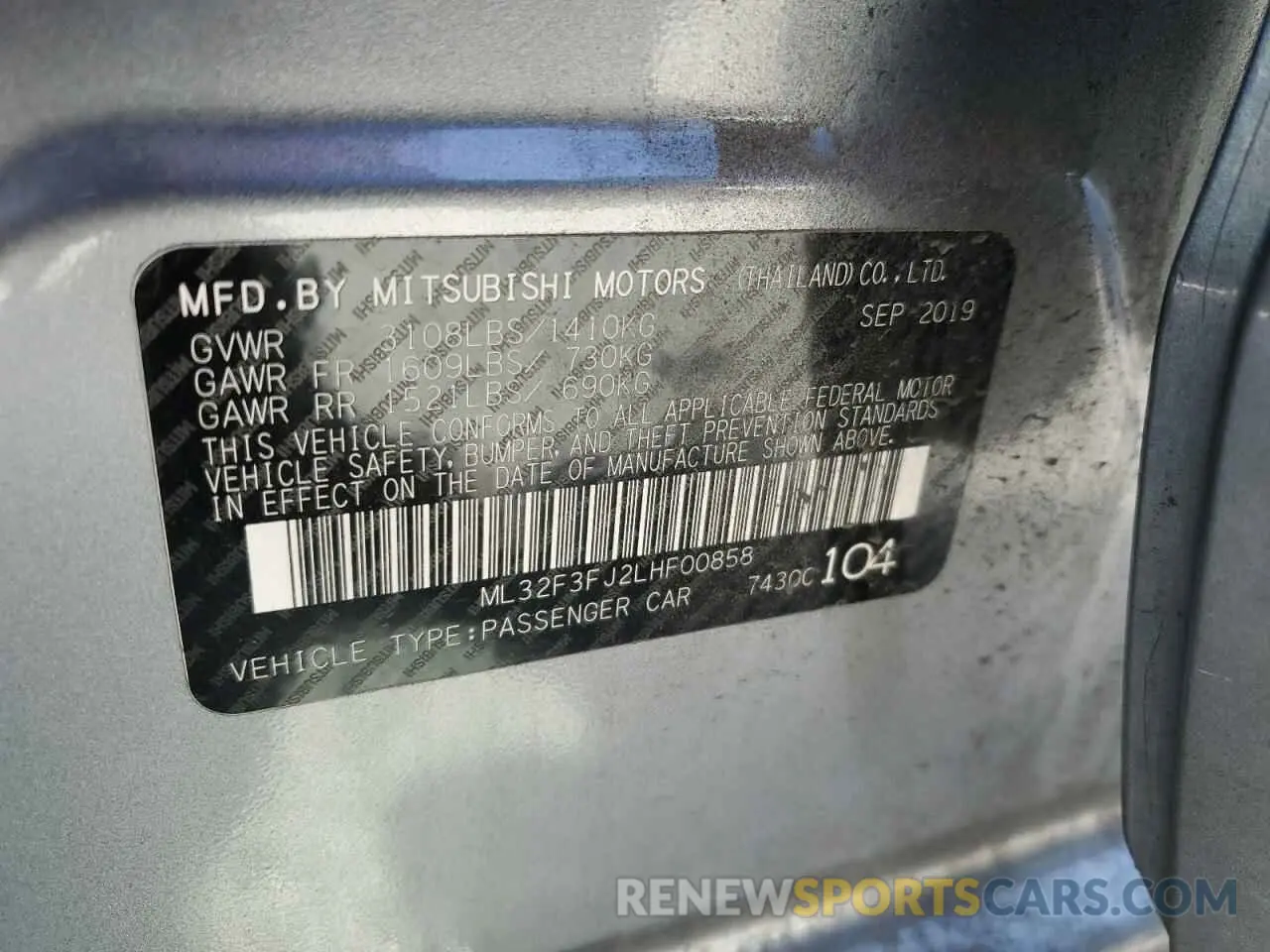 12 Photograph of a damaged car ML32F3FJ2LHF00858 MITSUBISHI MIRAGE 2020