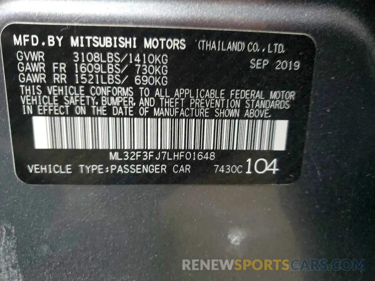 12 Photograph of a damaged car ML32F3FJ7LHF01648 MITSUBISHI MIRAGE 2020