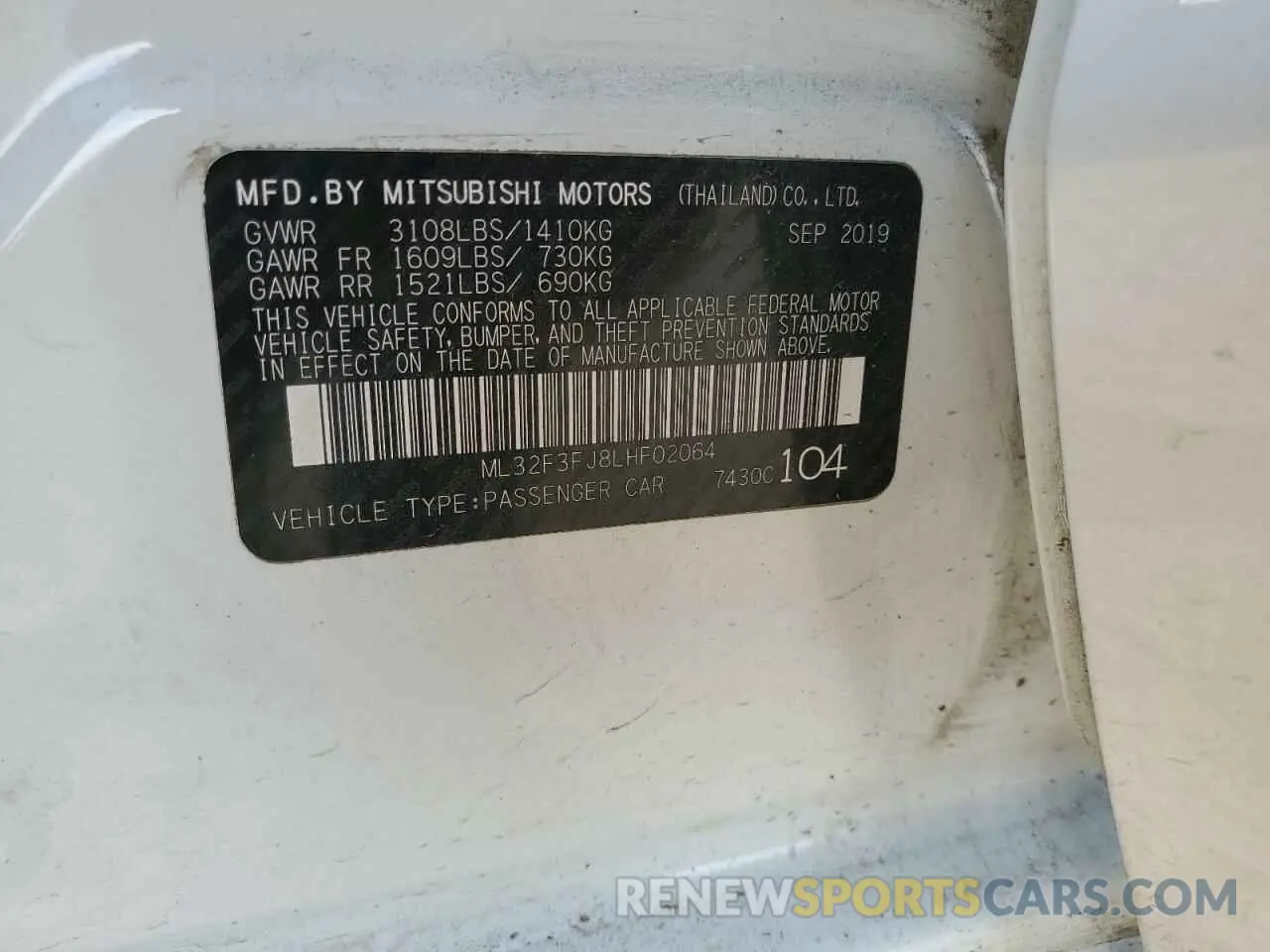 12 Фотография поврежденного автомобиля ML32F3FJ8LHF02064 MITSUBISHI MIRAGE 2020