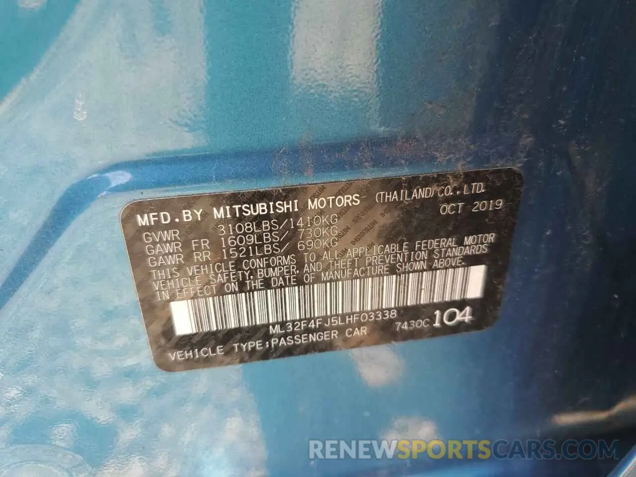 12 Фотография поврежденного автомобиля ML32F4FJ5LHF03338 MITSUBISHI MIRAGE 2020