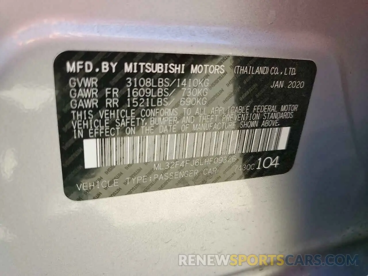 12 Фотография поврежденного автомобиля ML32F4FJ6LHF09326 MITSUBISHI MIRAGE 2020