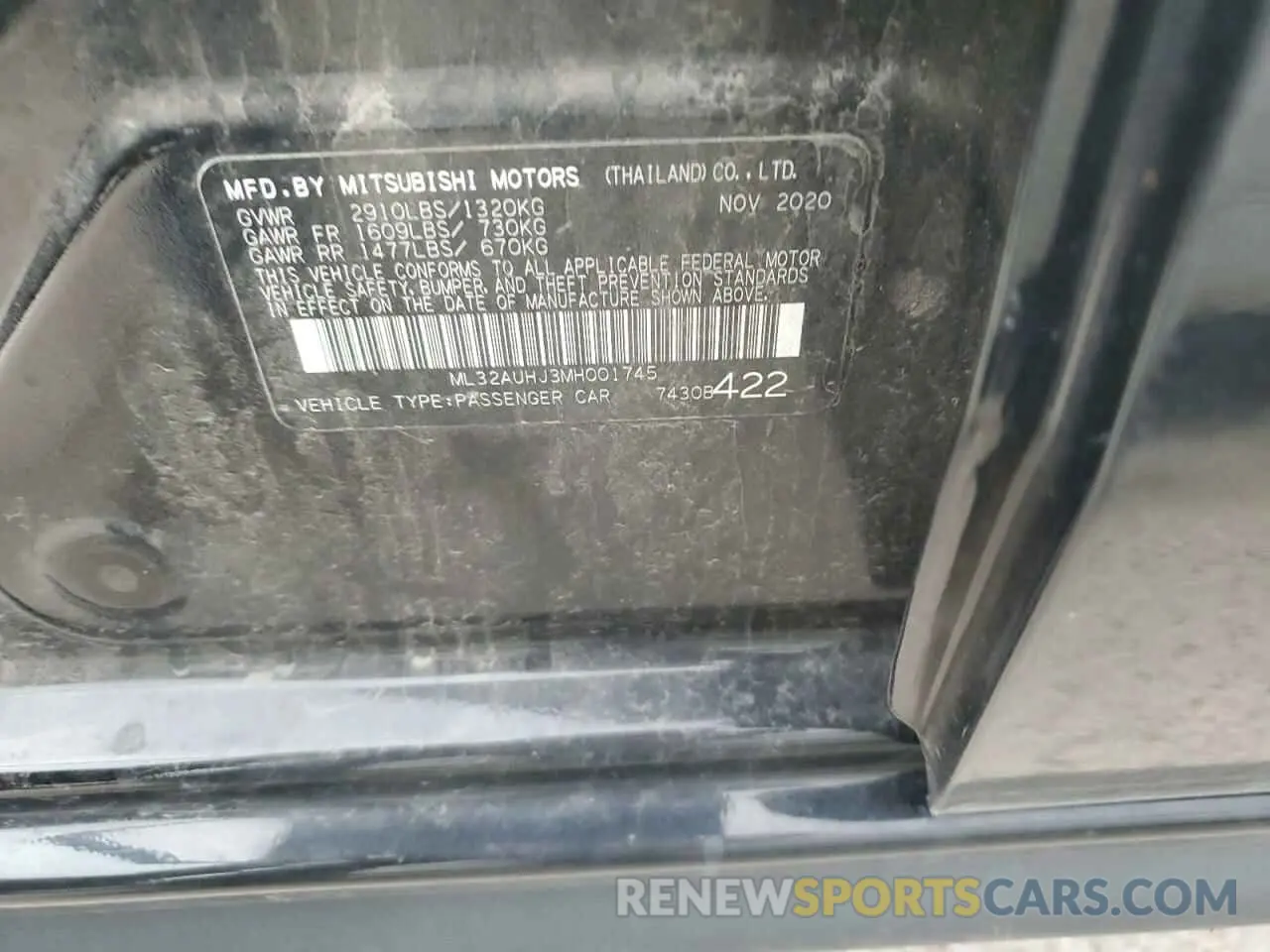 12 Фотография поврежденного автомобиля ML32AUHJ3MH001745 MITSUBISHI MIRAGE 2021