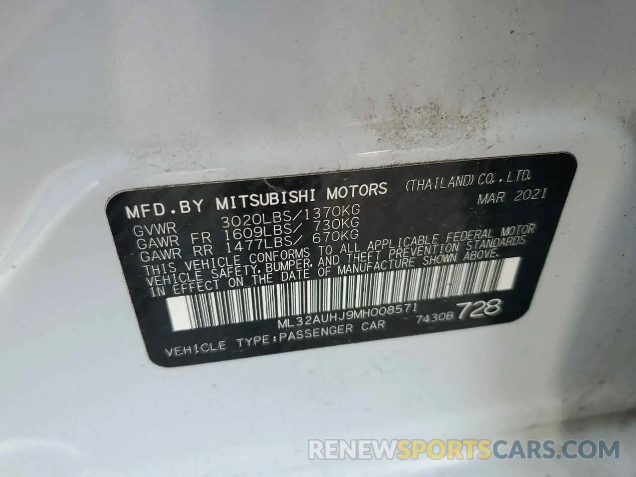 15 Фотография поврежденного автомобиля ML32AUHJ9MH008571 MITSUBISHI MIRAGE 2021
