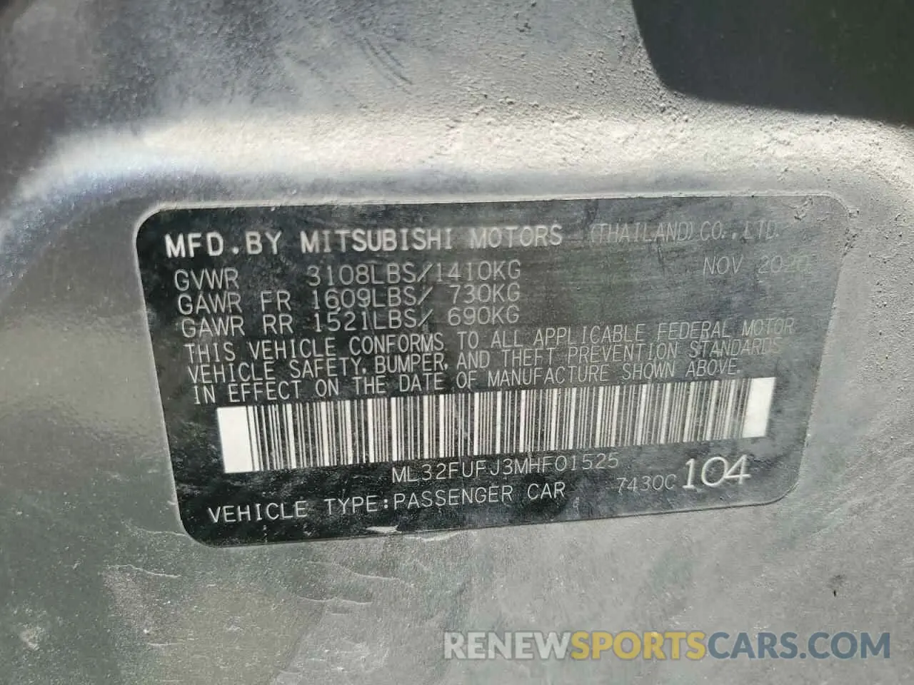 13 Фотография поврежденного автомобиля ML32FUFJ3MHF01525 MITSUBISHI MIRAGE 2021