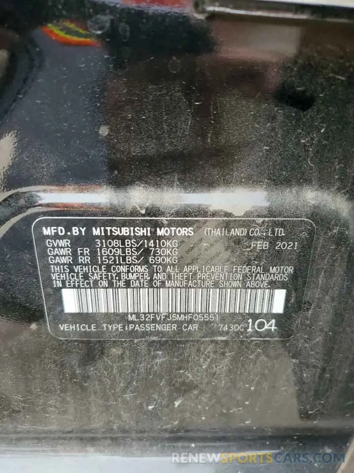 15 Фотография поврежденного автомобиля ML32FVFJ5MHF05551 MITSUBISHI MIRAGE 2021