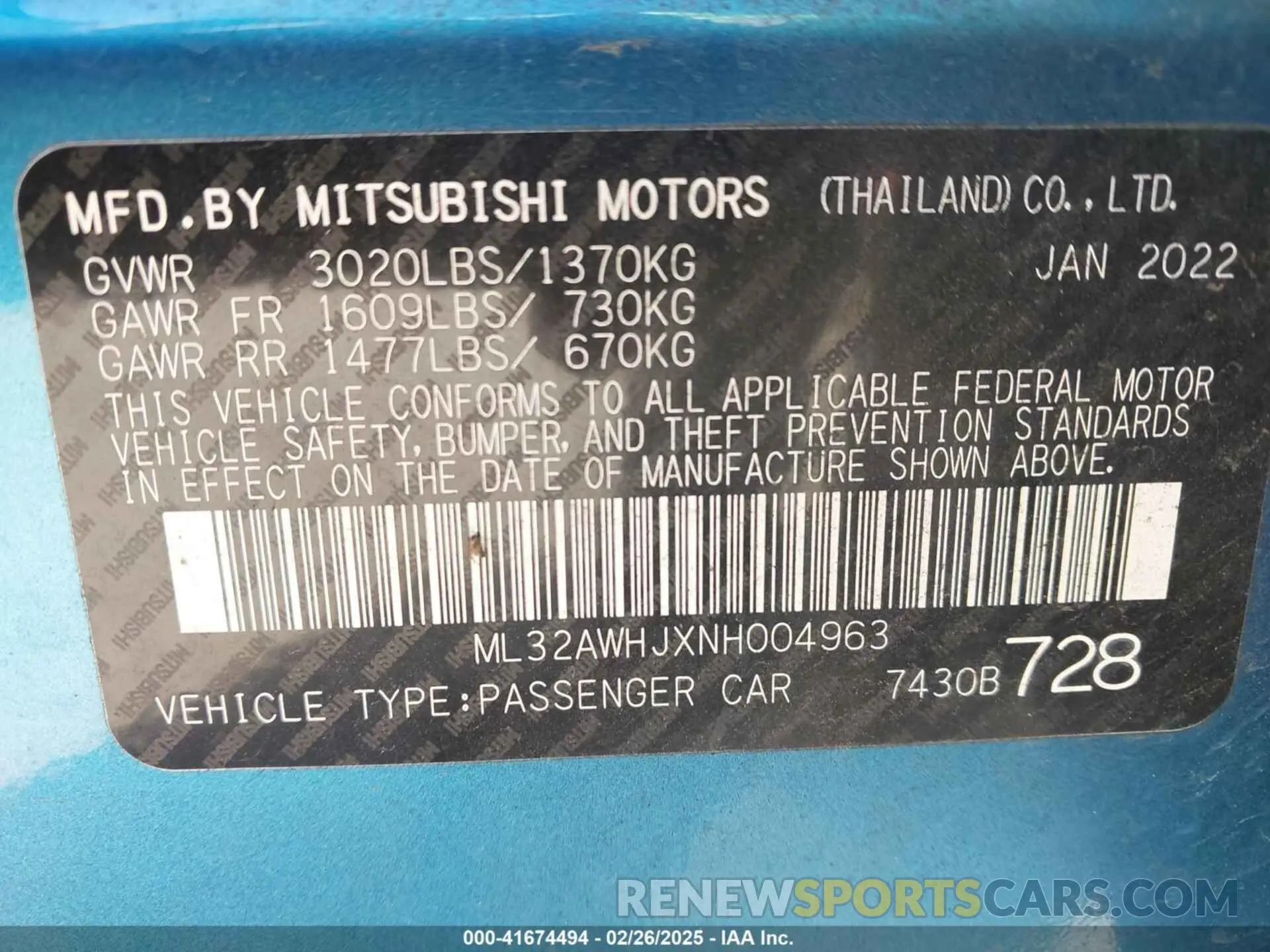 9 Фотография поврежденного автомобиля ML32AWHJXNH004963 MITSUBISHI MIRAGE 2022