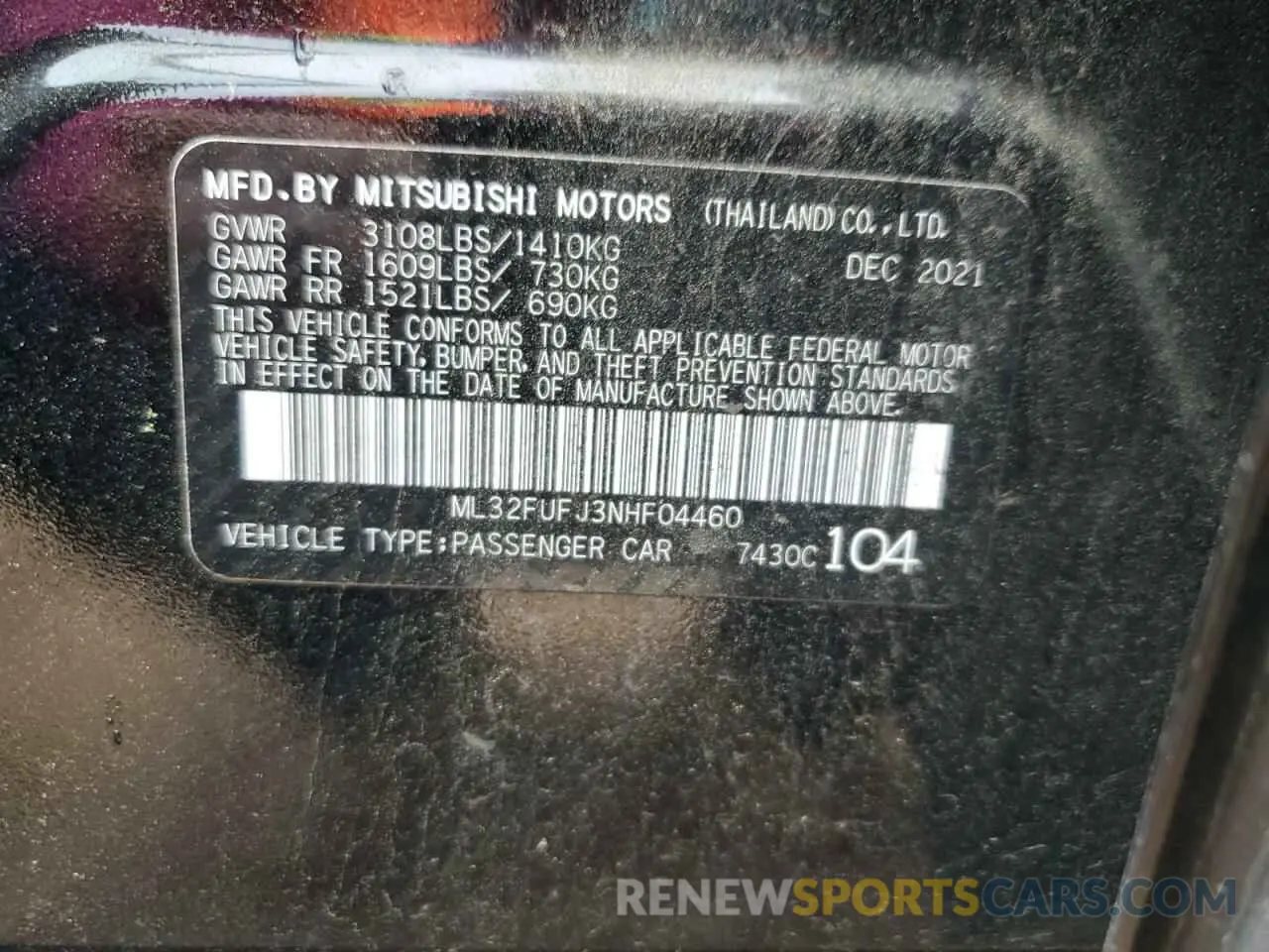 12 Фотография поврежденного автомобиля ML32FUFJ3NHF04460 MITSUBISHI MIRAGE 2022